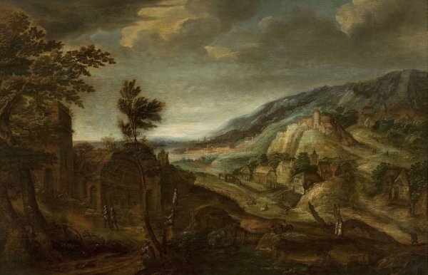 Mountain landscape by Jan Willemsz Decker - Hand-Painted Oil Painting Reproduction