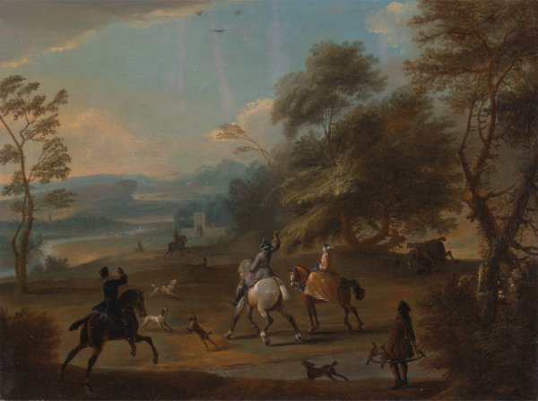 Main Product Photo of A Hawking Party Painting by Jan Wyck