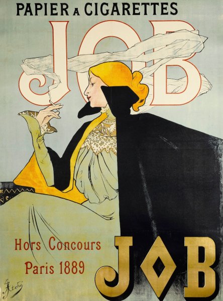 Papier A Cigarettes Job  by Jane Atche - Hand-Painted Oil Painting Reproduction