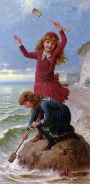 Playtime Oil painting by Jane Maria Bowkett