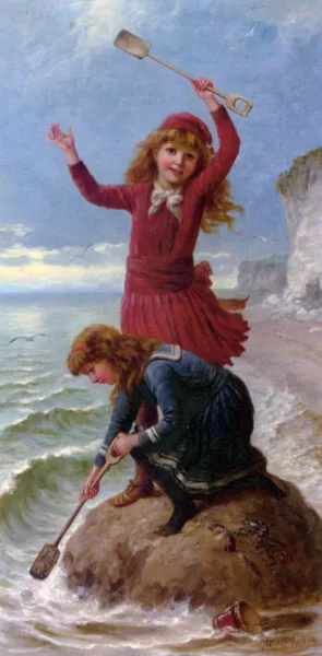 Playtime by Jane Maria Bowkett Oil Painting