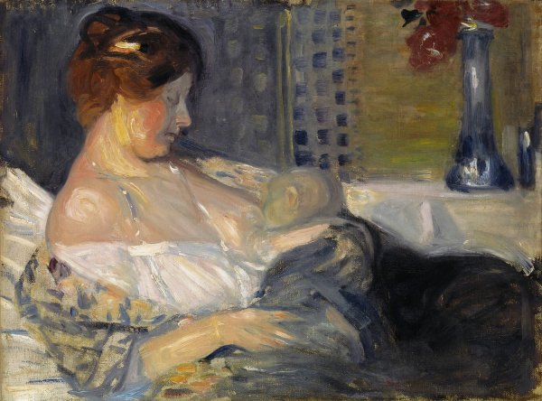 Mother and Child  by Janis Rozentals - Hand-Painted Oil Painting Reproduction