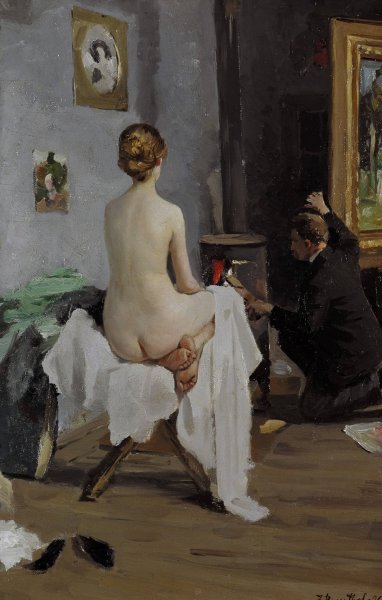 The Painter's Studio  by Janis Rozentals - Hand-Painted Oil Painting Reproduction