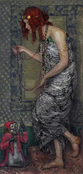 The Princess and the Monkey by Janis Rozentals Oil Painting