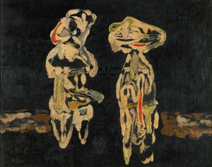 Figures by Jankel Adler Oil Painting