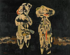 Figures by Jankel Adler Oil Painting