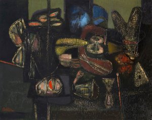 Old man looking into a room by Jankel Adler Oil Painting