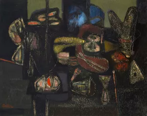 Old man looking into a room by Jankel Adler Oil Painting
