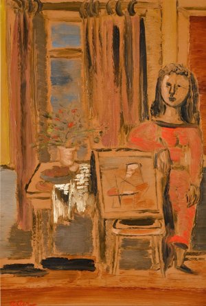 Woman in Atelier by Jankel Adler Oil Painting