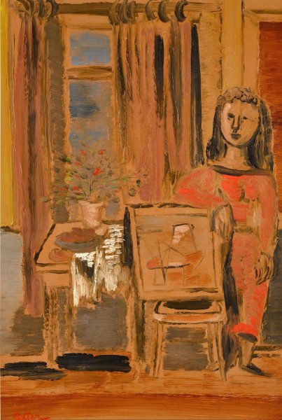 Woman in Atelier by Jankel Adler - Hand-Painted Oil Painting Reproduction