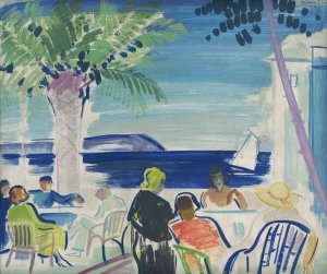 French Riviera by Janos Vaszary Oil Painting