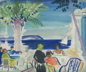 French Riviera by Janos Vaszary Oil Painting