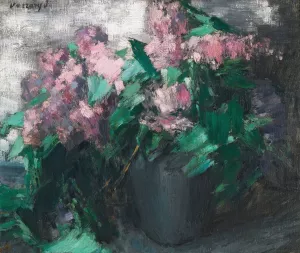 Lilacs Oil painting by Janos Vaszary