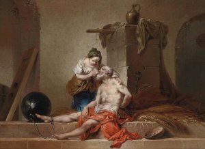 Caritas Romana by Januarius Zick Oil Painting