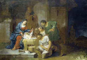 The Adoration of the Shepherds by Januarius Zick Oil Painting
