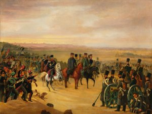 General Jozef Chlopicki and Skrzynecki among soldiers by January Suchodolski Oil Painting