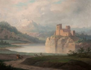 Ruins of the castle in Czorsztyn by January Suchodolski Oil Painting