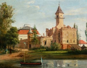 View of the castle in Radziejowice by January Suchodolski Oil Painting