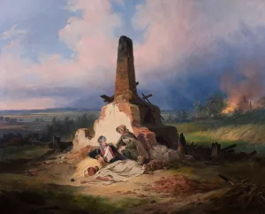 Wounded Uhlan in 1831 by January Suchodolski Oil Painting