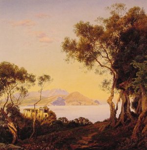 Italianate Landscape by Janus Andreas Bartholin La Cour Oil Painting