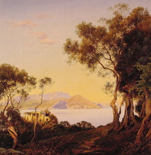 Italianate Landscape by Janus Andreas Bartholin La Cour - Hand-Painted Oil Painting Reproduction