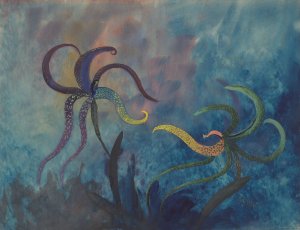Fighting Orchids by Janus De Winter Oil Painting