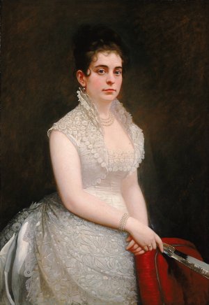 Alice Pike Barney, in Wedding Gown by Jared Bradley Flagg Oil Painting
