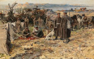 A Scene from the Balkan War by Jaroslav Vesin Oil Painting