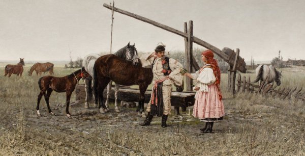 Main Product Photo of Setkani u studny  Painting by Jaroslav Vesin