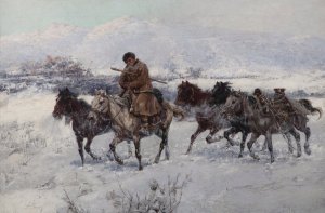 The return from the Market by Jaroslav Vesin Oil Painting