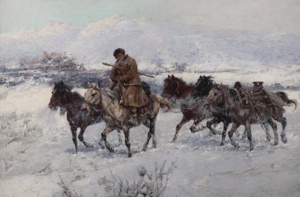 Main Product Photo of The return from the Market  Painting by Jaroslav Vesin