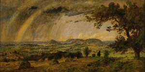 A Passing  Shower Over Mts. Adam And Eve by Jasper Francis Cropsey Oil Painting
