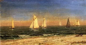 A Study at Long Beach by Jasper Francis Cropsey - Oil Painting Reproduction