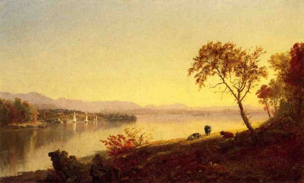 Main Product Photo of Along the River Painting by Jasper Francis Cropsey