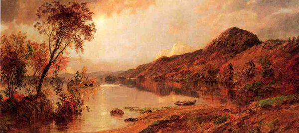 Main Product Photo of Autumn by the Lake Painting by Jasper Francis Cropsey