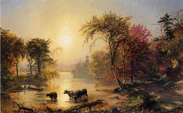 Main Product Photo of Autumn in America also known as The Susquehanna River Painting by Jasper Francis Cropsey