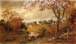 Autumn Landscape - Saugerties, New York Oil painting by Jasper Francis Cropsey