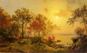 Autumn Landscape - View of Greenwood Lake Oil painting by Jasper Francis Cropsey