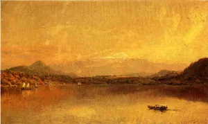 Autumn Landscape with Boaters on a Lake by Jasper Francis Cropsey - Oil Painting Reproduction