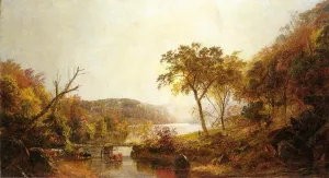 Autumn on Ramapo River, New Jersey by Jasper Francis Cropsey - Oil Painting Reproduction