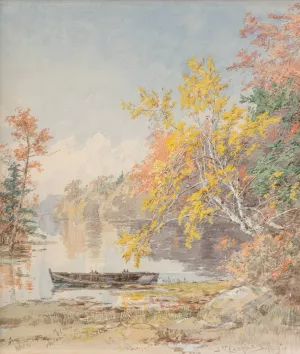 Autumn on the Lake by Jasper Francis Cropsey Oil Painting