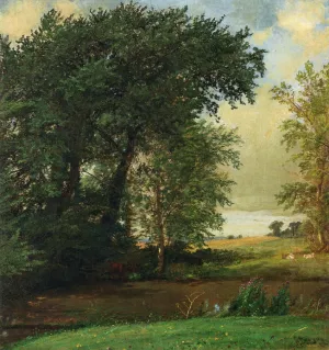 Banks of the River by Jasper Francis Cropsey - Oil Painting Reproduction