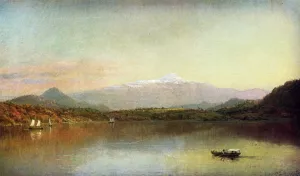Boaters on a Lake by Jasper Francis Cropsey - Oil Painting Reproduction