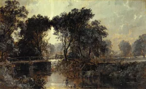Bridge on the Wawayanda River by Jasper Francis Cropsey Oil Painting