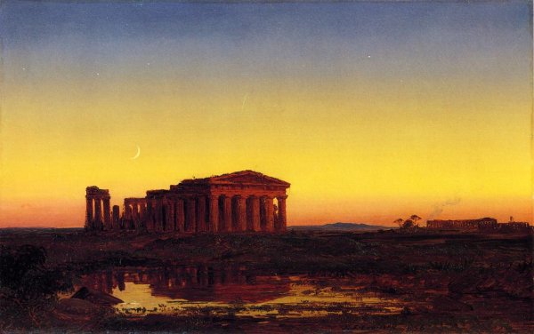 Main Product Photo of Evening at Paestum Painting by Jasper Francis Cropsey