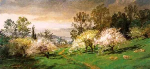 Flowering Trees by Jasper Francis Cropsey - Oil Painting Reproduction