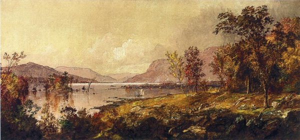 Main Product Photo of Greenwood Lake, New Jersey, in September Painting by Jasper Francis Cropsey