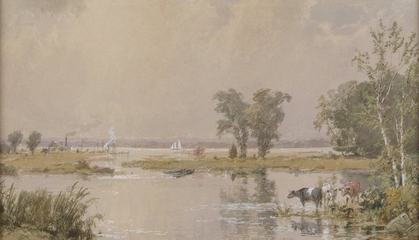 Hackensack Meadows  by Jasper Francis Cropsey - Hand-Painted Oil Painting Reproduction