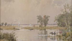 Hackensack Meadows by Jasper Francis Cropsey Oil Painting