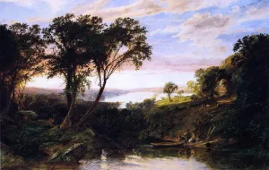 Hudson River View, Summer by Jasper Francis Cropsey - Oil Painting Reproduction